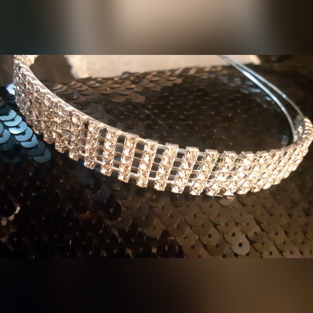 New With Tag Christina Bridal Silver Crystal Rhinestone Headband